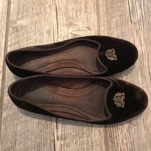 Velvet Rich Brown Ralph Lauren  flats